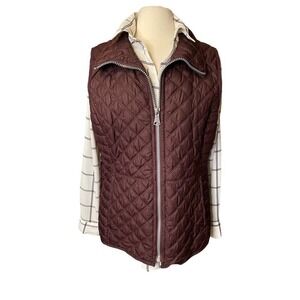 ANDREW MARC NY Vest Maroon Quilted Full Zip Insulated Women’s XL